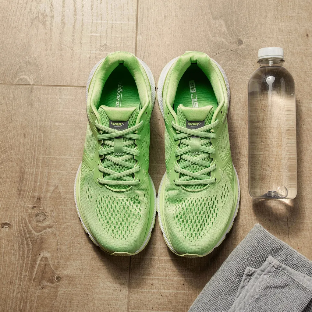 Tênis feminino de corrida verde fluorescente, vista 4