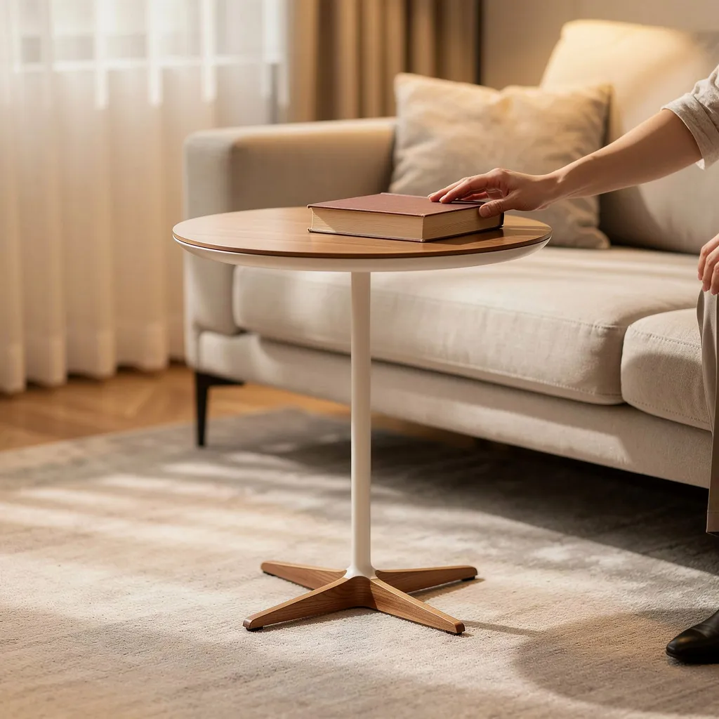 Mesa lateral moderna com design escultural, vista 5