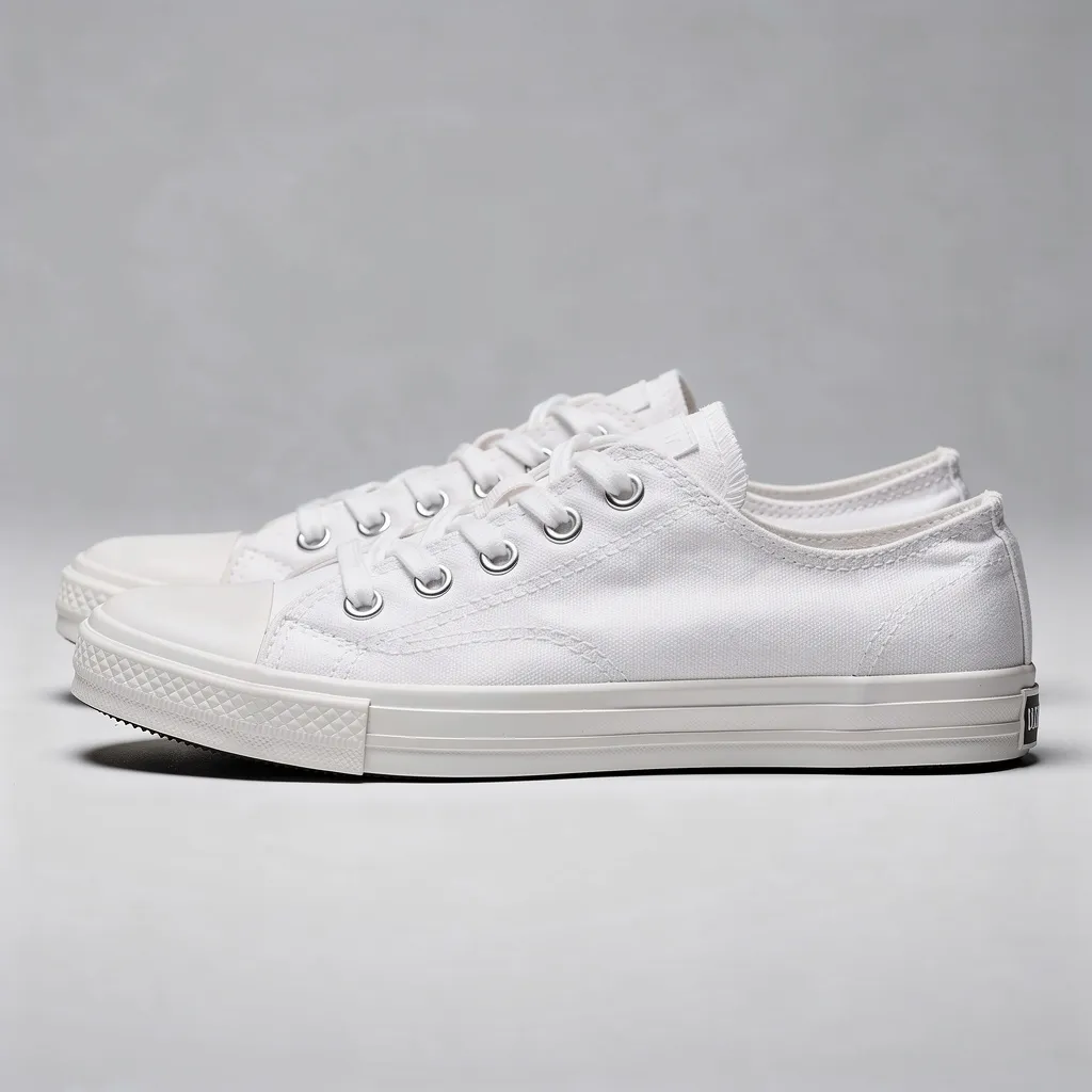 Tênis feminino de lona branco de cano baixo, vista 5