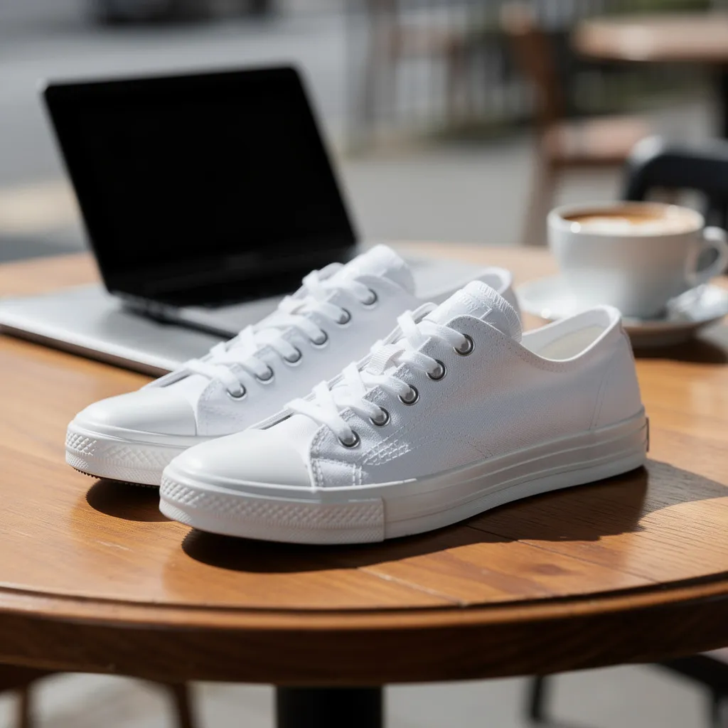 Tênis feminino de lona branco de cano baixo, vista 8