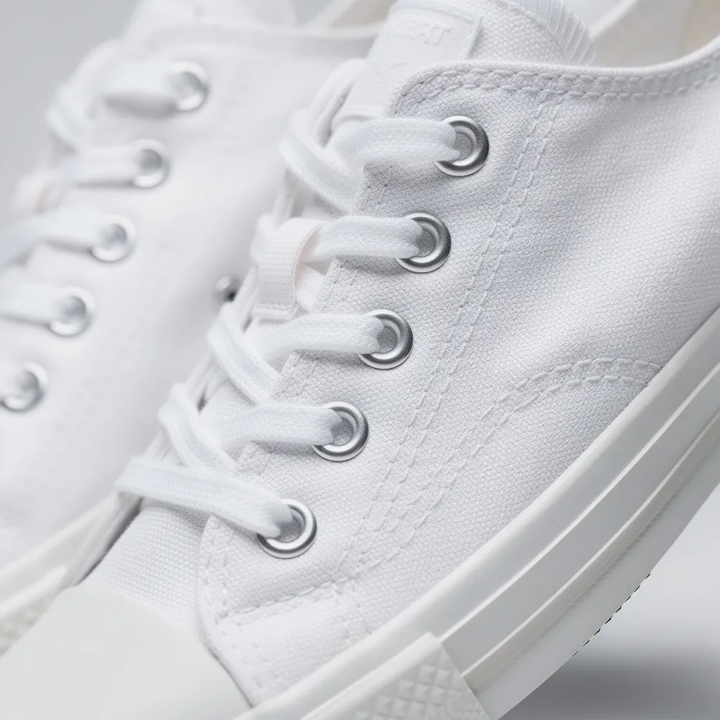 Tênis feminino de lona branco de cano baixo, vista 3