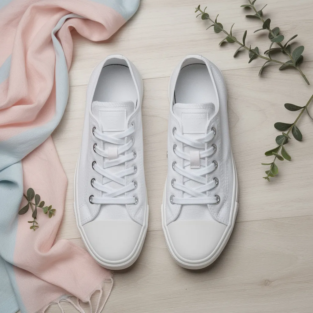 Tênis feminino de lona branco de cano baixo, vista 4