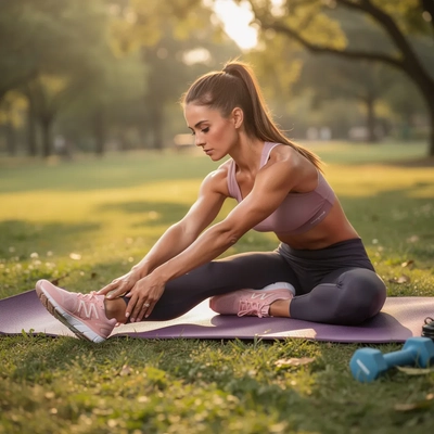 Women's Pink Training Shoes — Environmental Aspirational Shot, Premium Lifestyle style product photography