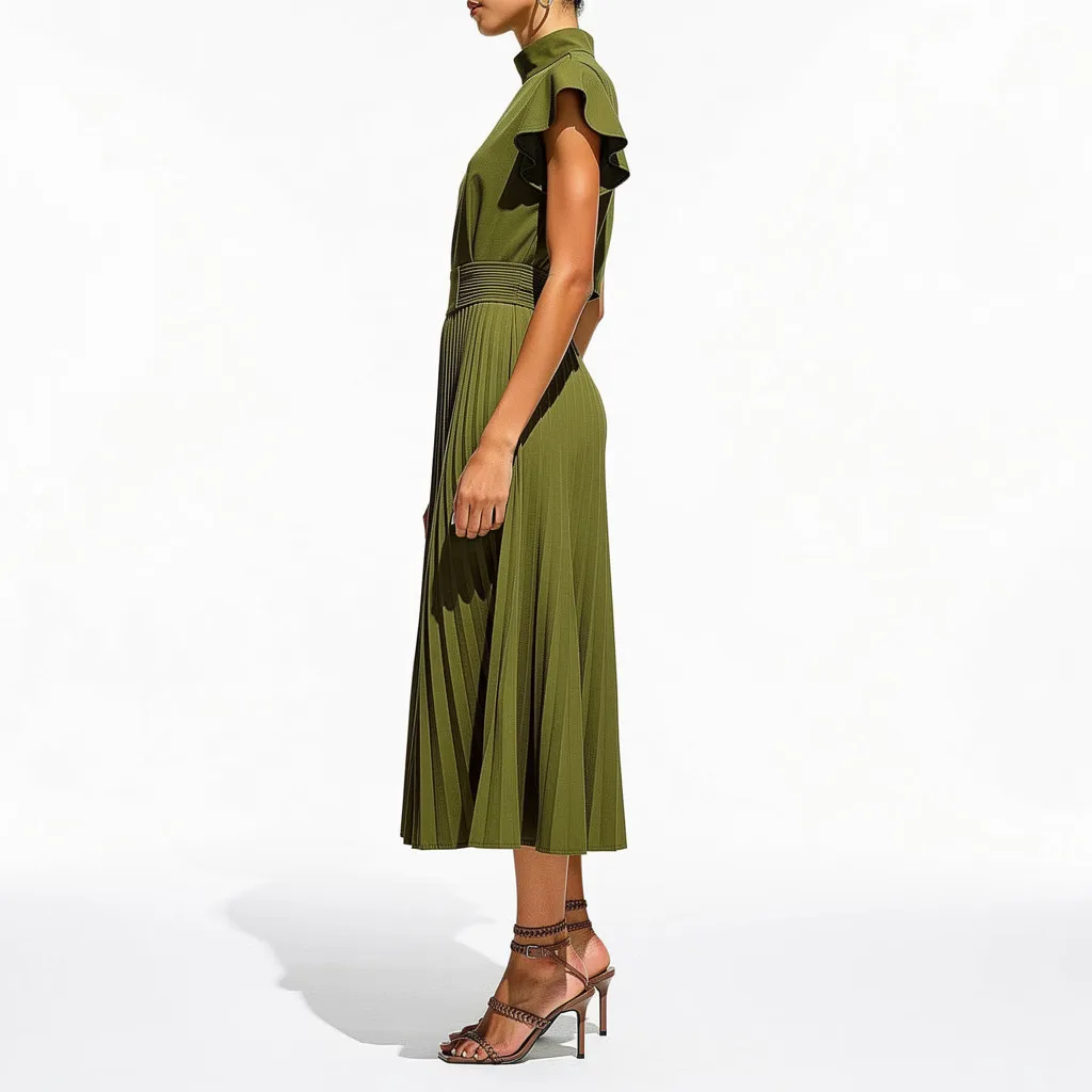 Vestido elegante com gola alta, vista 5