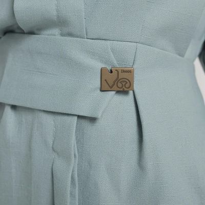 Elegant Commuter Solid Color Waist-Tie Maxi Dress — Extreme Close-Up of Fabric Texture, Marketplace Clean style product photography